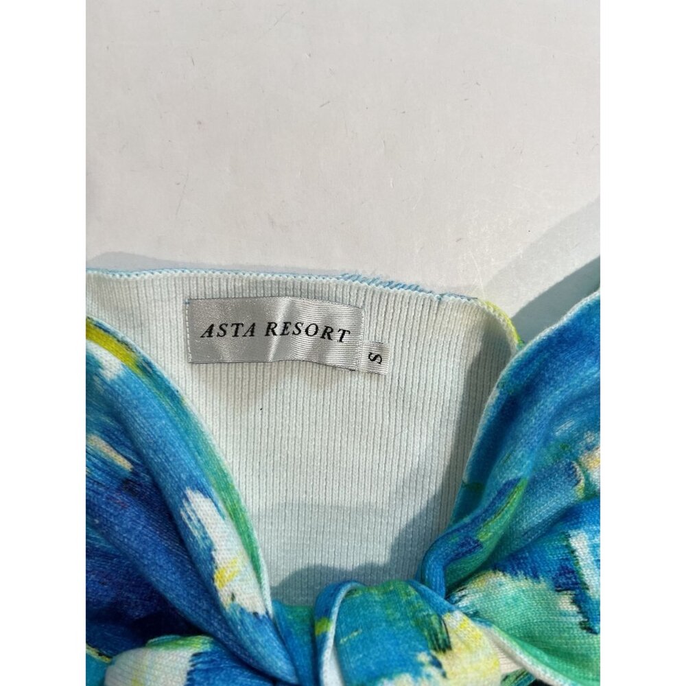 Blue Patterned Crop Top - Picture 3 of 3